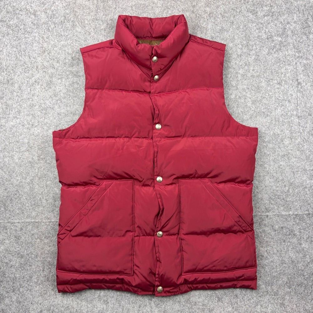 Lands End Vest Womens Small Red Down Insulated Puffer Snap Front Outdoor Gorp - Picture 3 of 13